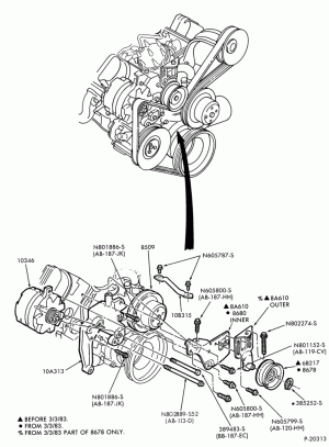 DISTRIBUTOR AND IGNITION SYSTEM-Alternator mounting brackets - 6 cyl. 230 (3.8L)