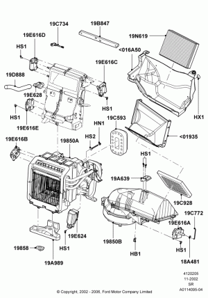 Heater/Air Cond.External Components; 18/NOV/2002-01/JUL/2005