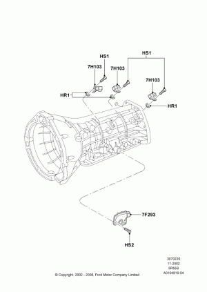 Transmission Modules and Sensors, 3.0 V6 24V DOHC EFI Modular, 3.9L Dohc EFI NA V8 Gas*HP, 5 Speed Auto Transmission 5R55S; 18/NOV/2002-13/APR/2006
