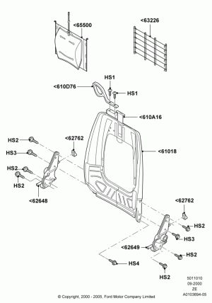 Front Seat Back; 18/SEP/2000-06/MAY/2002