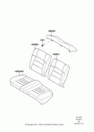 Rear Seat Pads/Valances & Heating, Coupe; 18/SEP/2000-12/MAY/2004