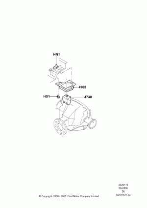 Rear Differential Mounting, Base; 18/SEP/2000-12/MAY/2004