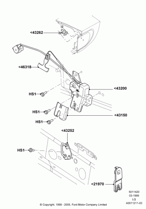 Luggage Compt/Tailgte Lock Controls; 22/MAR/1999-13/APR/2006