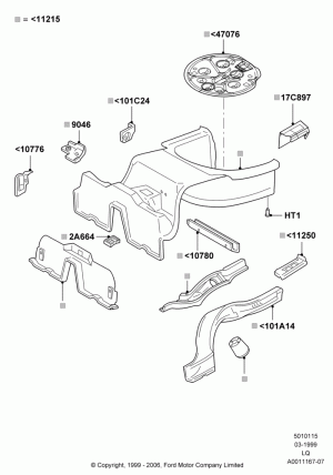 Floor Pan - Center and Rear; 22/MAR/1999-13/APR/2006