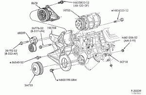 AIR CONDITIONING-Compressor installation - integral - 8 cyl. 7.5L-E250/350,E(Super Duty)