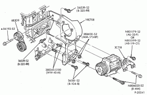 AIR CONDITIONING-Compressor installation - integral - 6 cyl. 4.9L-E150/350,E(Super Duty)