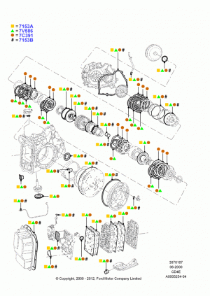 Automatic Transmission Gasket Kits, 3.0 V6 24V DOHC EFI Modular, 4 Speed CD4E Automatic, Zetec 2.0 16V EFI; 12/JUN/2000-22/DEC/2003