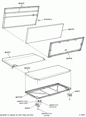 SEATS AND SEAT BELTS-Rear auxiliary seat & related parts - B/T 74