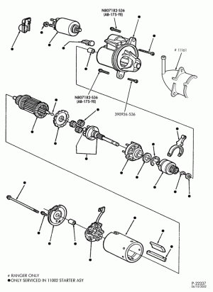 DISTRIBUTOR AND IGNITION SYSTEM-Starter & drive assembly - Ford permanent magnet