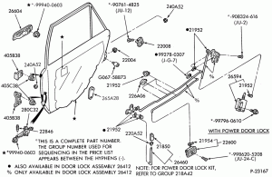 BODY SIDES AND QUARTER-Handles & latch parts - rear door