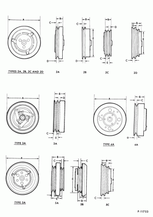 PULLEY (AIR COMPRESSOR)-ALSO REFER TO GROUPS 8509 AND 8678 A/C CLUTCH SIZE CHART