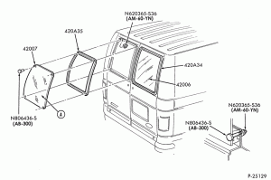 LIFT/TAILGATE, BACK-OF-CAB, BACK WINDOW-Back door window parts - stationary-E150/450