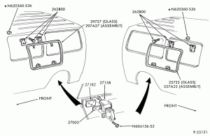 BODY SIDES AND QUARTER-Body & side door window parts - moveable-E150/450