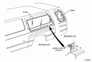 BODY SIDES AND QUARTER-Body & side door window parts - stationary - L.H.-E150/450