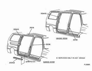 BODY SIDES AND QUARTER-Door opening weatherstrips - bodyside-E150/450