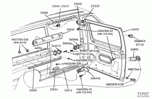 BODY SIDES AND QUARTER-Sliding door - hinge, roller & track-E150/450