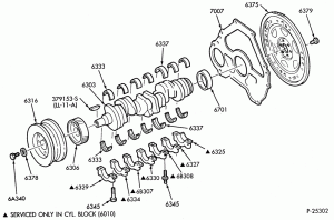 6 CYL. 4.9L-Crankshaft, flywheel & related parts-E150/350