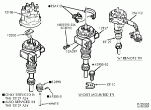 DISTRIBUTOR AND IGNITION SYSTEM-Distributor - 6 cyl. 4.9L