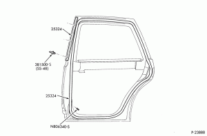 BODY SIDES AND QUARTER-Weatherstrip - rear door