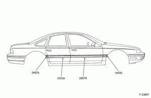 MERCURY -- 4'' WIDE - PRESSURE SENSITIVE W/BRIGHT INSERT - BODY SIDE