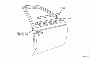 BODY SIDES AND QUARTER-Weatherstrip - front door window