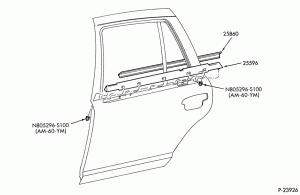 BODY SIDES AND QUARTER-Weatherstrip - rear door window