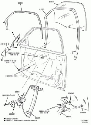 BODY SIDES AND QUARTER-Window parts - front door - B/T 54