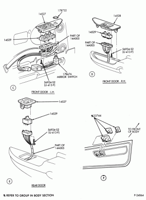 ELECTRICAL SYSTEMS-Power window, door locks controls & wiring - Page B
