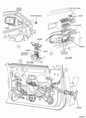 SPEEDOMETER, BUMPERS, MIRRORS AND WIPERS-Mirror - outside - electric