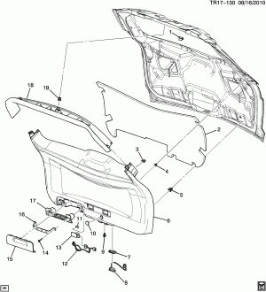 LIFTGATE TRIM (CHEVROLET X88, POWER LIFTGATE TB5)