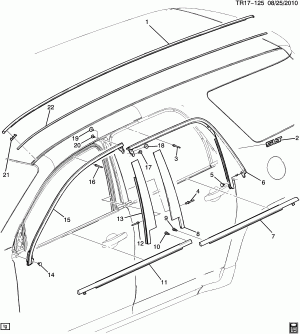 MOLDINGS/BODY-ABOVE BELT (G.M.C. Z88)