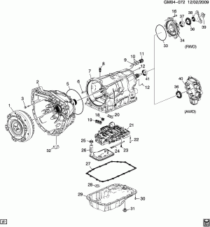 AUTOMATIC TRANSMISSION (MYA) (6L45) CASE & RELATED PARTS