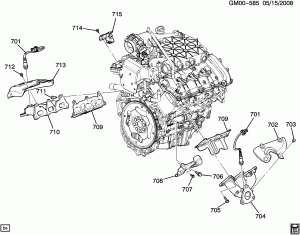 ENGINE ASM-3.6L V6 PART 7 EXHAUST MANIFOLDS & RELATED PARTS (LLT/3.6D)