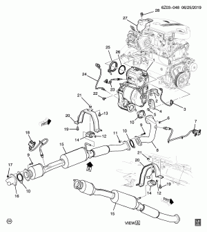 ВЫПУСКНАЯ СИСТЕМА/ПЕРЕДНЯЯ ЧАСТЬ (LSQ/2.0-2, ПОЛНЫЙ ПРИВОД F48)