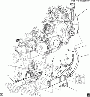 STEERING PUMP LINES (LH9/5.3P, EXC RHD)