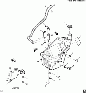 CONTAINER/WINDSHIELD WASHER (LL8/4.2S, DRIVER INFO CENTER U68, EXC HEADLAMP WASHER CE4)