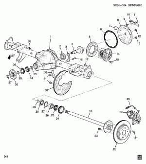 МОСТ В СБОРЕ/ЗАДНИЙ PART 1 8.6 ВЕДОМАЯ ШЕСТЕРНЯ (LV3/4.3H)