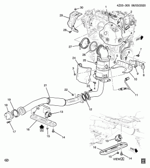 ВЫПУСКНАЯ СИСТЕМА/ПЕРЕДНЯЯ ЧАСТЬ (LSY/2.0-4, ЗА ИСКЛЮЧЕНИЕМ ПОЛНОГО ПРИВОДА F48, ВЫПУСКНАЯ СИСТЕМА NCL,NM9)