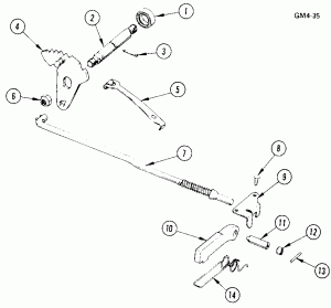 THM200 A.T. PARKING BRAKE & INSIDE DETENT LEVER (M29)