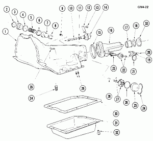 THM350 A.T. CASE & RELATED PARTS (M38/M33)