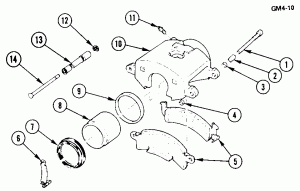 FRONT DISC BRAKE CALIPER (EXC. "T")