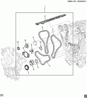 ENGINE ASM-3.6L V6 PART 8 TIMING CHAIN PACKAGE (LLT/3.6D)