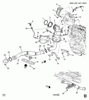 ВЫПУСКНАЯ СИСТЕМА/ПЕРЕДНЯЯ ЧАСТЬ (LSY/2.0-4, EMISSIONS NCL,NM9, ЗА ИСКЛЮЧЕНИЕМ ПОЛНОГО ПРИВОДА F48)