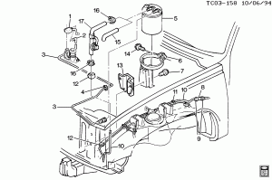 VAPOR CANISTER & RELATED PARTS (GAS)(EXC 15000 LB GVW RATING C5B)