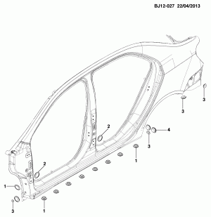 ЗАГЛУШКА/КУЗОВ PART 3 БОКОВАЯ РАМА КУЗОВА