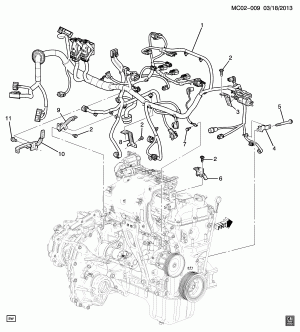 WIRING HARNESS/ENGINE (LFM/1.0V)