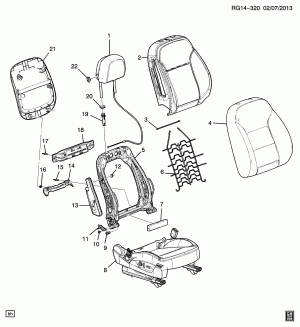 SEAT ASM/PASSENGER-BACK (EXC POWER AG2)
