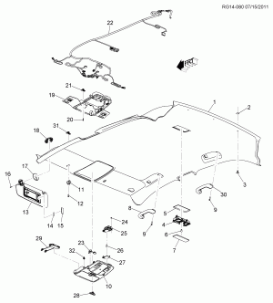 ROOF HEADLINER (EXC SUNROOF CF5)