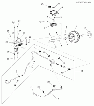 BRAKE BOOSTER & MASTER CYLINDER MOUNTING (LTD/2.0-2,LE9/2.4U)