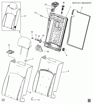 SEAT ASM/REAR-40% BACK DETAIL